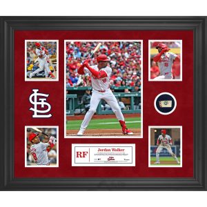 Jordan Walker St. Louis Cardinals Framed 5-Photo Collage with a Piece of Game-Used Ball