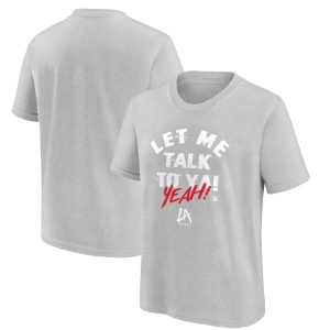WWE LA Knight Let Me Talk To Ya Text T-Shirt - Sports Grey - Youth