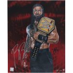 Roman Reigns WWE Autographed 16" x 20" Photo Print - Art by Cortney Wall - Limited Edition of 50