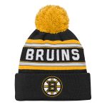Boston Bruins Wordmark Jacquard Cuff Knit Pom Beanie Hat - Youth