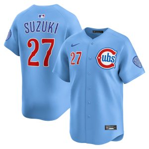 Chicago Cubs Nike MLB Limited Alternate 2 Jersey - Baby Blue - Seiya Suzuki - Mens