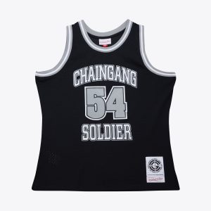 John Cena WWE Mitchell & Ness Black Gang Soldier Mesh Tank Jersey John Cena WWE Mitchell & Ness Black Gang Soldier Mesh Tank Jersey