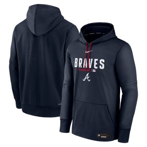 Atlanta Braves Nike Authentic Therma Fleece Pullover Hoodie - Mens