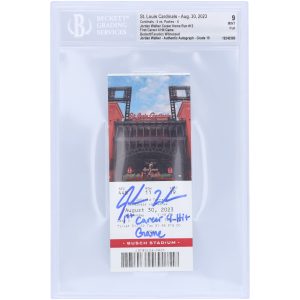 Jordan Walker St. Louis Cardinals Autographed 1st Career 4 Hit Game Beckett Fanatics Witnessed Authenticated 9/10 Ticket from June 9