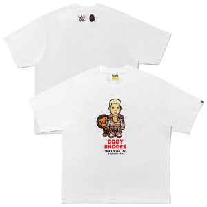 WWE x Bape Cody Rhodes Baby Milo Relaxed Fit T-Shirt - White - Mens