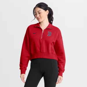 Boston Red Sox Nike Phoenix Crop Quarter Zip - Womens