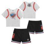 Toddler Mitchell & Ness  White/Black Cody Rhodes Play by Place Two-Pack T-Shirt & Shorts Set