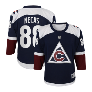 Colorado Avalanche Fanatics Replica Alternate Jersey - Black - Martin Necas - Youth