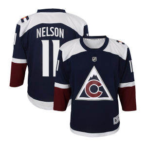 Colorado Avalanche Fanatics Replica Alternate Jersey - Black - Brock Nelson - Youth