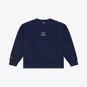 Women's Mitchell & Ness Navy Washington Capitals Core Essentials Sweatshirt