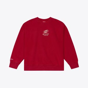 Women's Mitchell & Ness Red Carolina Hurricanes Core Essentials Sweatshirt