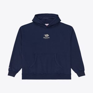 Men's Mitchell & Ness Navy Nashville Predators Core Essentials Hoodie