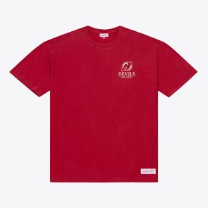 Men's Mitchell & Ness Red New Jersey Devils Core Essentials T-Shirt