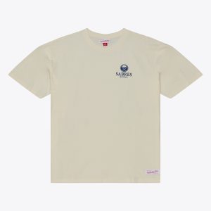 Men's Mitchell & Ness Cream Buffalo Sabres Core Essentials T-Shirt
