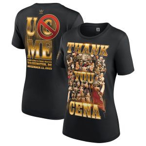 Women’s Black John Cena Thank You Cena Gold T-Shirt Women's Black John Cena Thank You Cena Gold T-Shirt