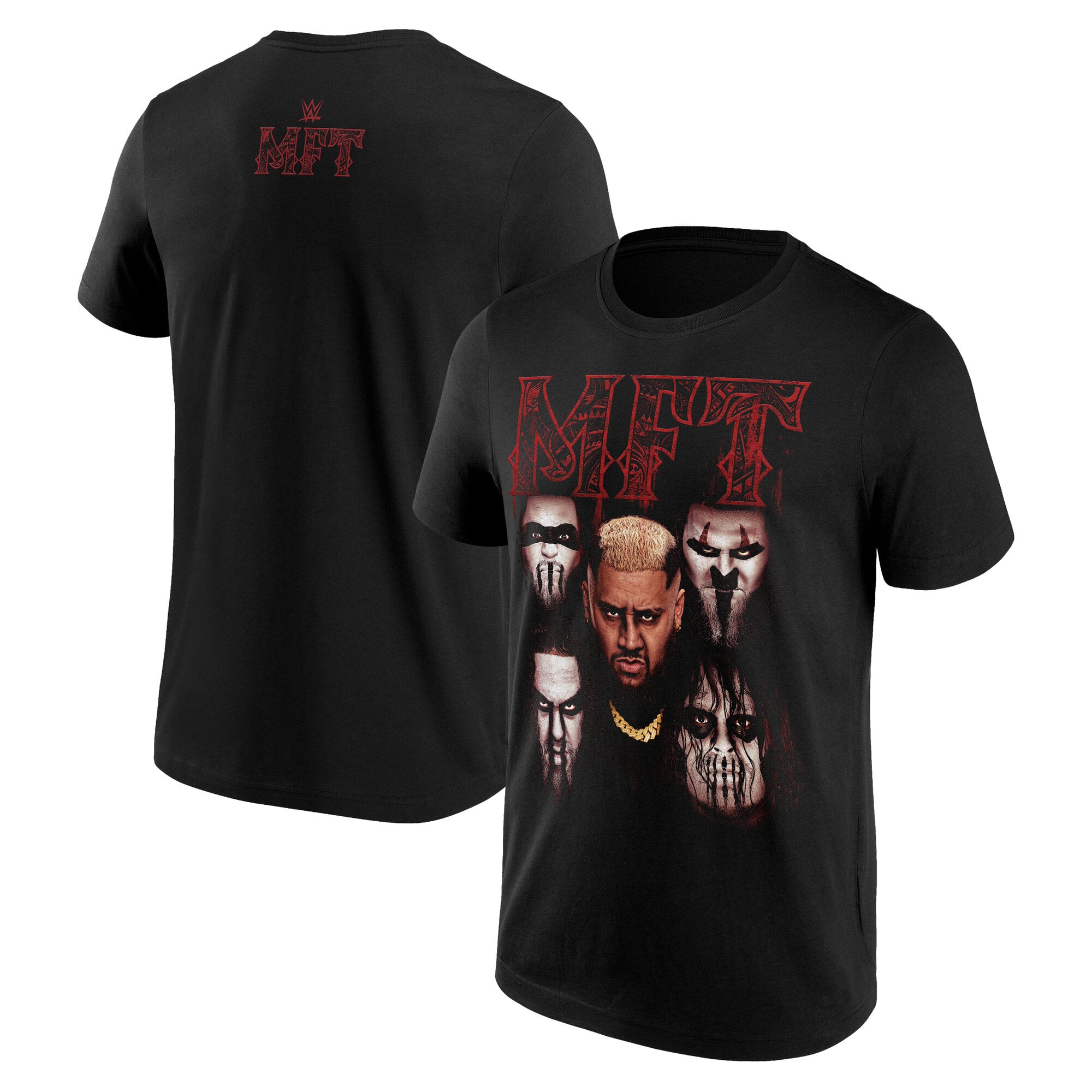 WWE MFT Black, White, Red Photo T-Shirt – Black – Mens WWE MFT Black