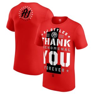 AJ Styles Thank You Phenomenal Forever T-Shirt - Red - Mens