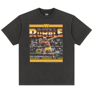 Men's Black Hulk Hogan Royal Rumble 1990 Boxy T-Shirt