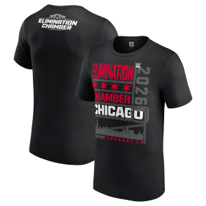 Men's Black Elimination Chamber 2026 Chicago L Train T-Shirt