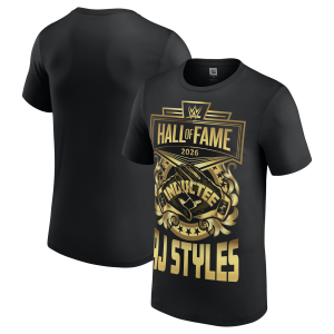Men's Black AJ Styles WWE Hall of Fame 2026 Inductee T-Shirt