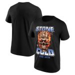 Stone Cold Steve Austin 3:16 Day 2026 Flaming Skull T-Shirt - Black - Mens