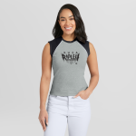 Women's WEAR by Erin Andrews Gray Rhea Ripley Cropped Raglan Tank Top