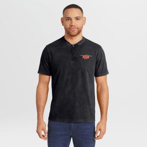 Men's Darius Rucker Collection by Fanatics Black Randy Orton Washed Henley T-Shirt