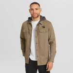 Men's Darius Rucker Collection by Fanatics Tan WWE Logo Full-Snap Hooded Jacket
