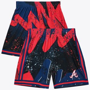 Atlanta Braves Mitchell & Ness Hyper Hoops Fashion Shorts - Red - Mens