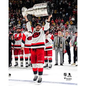 Sebastian Aho Carolina Hurricanes Unsigned 2026 Stanley Cup Champions Raising Cup Photograph