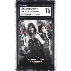 CM Punk & AJ Lee 2026 Topps Now WWE Elimination Chamber #EC26 CGC Authenticated 10 Card