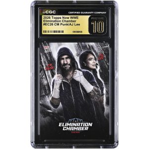 CM Punk & AJ Lee 2026 Topps Now WWE Elimination Chamber #EC26 CGC Authenticated PRISTINE 10 Card