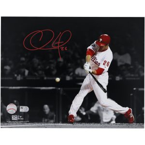 Chase Utley Philadelphia Phillies Autographed 11" x 14" Swinging Spotlight Photograph