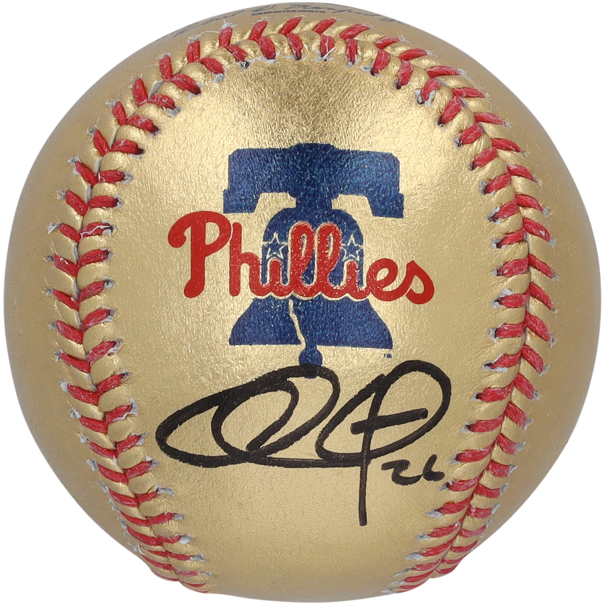 Chase Utley Philadelphia Phillies Autographed Gold Leather Baseball Chase Utley Philadelphia Phillies Autographed Gold Leather Baseball