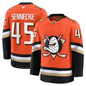 Anaheim Ducks Fanatics Home Premium Jersey - Orange - Beckett Sennecke - Mens
