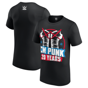 Men's Black CM Punk 20 Years Fists T-Shirt