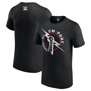 Men's Black CM Punk 20 Years Lightning T-Shirt