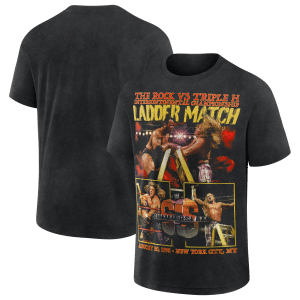 Men's The Rock vs. Triple H Black WWE SummerSlam 1998 T-Shirt