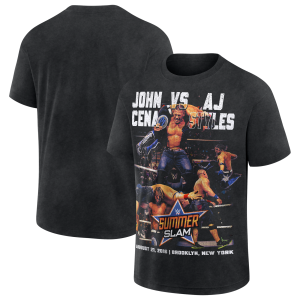 Men's John Cena vs. AJ Styles Black WWE SummerSlam 2016 T-Shirt