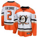 Anaheim Ducks Fanatics Branded Away Breakaway Jersey - White - Jackson LaCombe - Mens