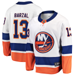 New York Islanders Fanatics Away Breakaway Jersey - White - Mathew Barzal - Mens