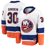 New York Islanders Fanatics Away Breakaway Jersey - White - Ilya Sorokin - Mens