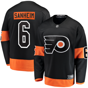 Philadelphia Flyers Fanatics Alternate Breakaway Jersey - Black - Travis Sanheim - Mens