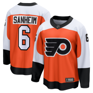 Philadelphia Flyers Fanatics Replica Home Breakaway Jersey - Orange - Travis Sanheim - Mens