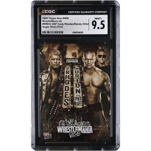 Cody Rhodes & Randy Orton WWE 2026 Topps Now WrestleMania 42 Super Short Print #WMV2-SSP CGC Authenticated MINT+ 9.5 Card