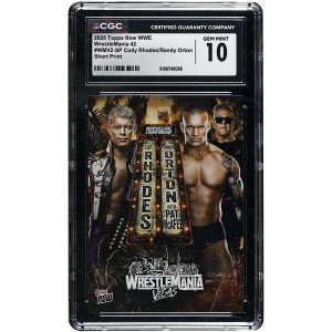 Cody Rhodes & Randy Orton 2026 Topps Now WWE WrestleMania 42 Short Print #WMV2-SP CGC Authenticated GEM MINT 10 Card