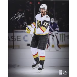 Noah Hanifin Vegas Golden Knights Autographed 16" x 20" White Jersey Celebration Spotlight Photograph