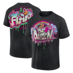 Men's Black Charlotte Flair The Queen Graffiti Boxy T-Shirt