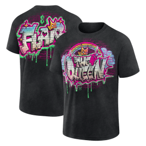 Men's Black Charlotte Flair The Queen Graffiti Boxy T-Shirt