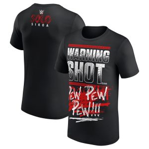 Men’s Black Solo Sikoa WWE Warning Shot T-Shirt Men's Black Solo Sikoa WWE Warning Shot T-Shirt